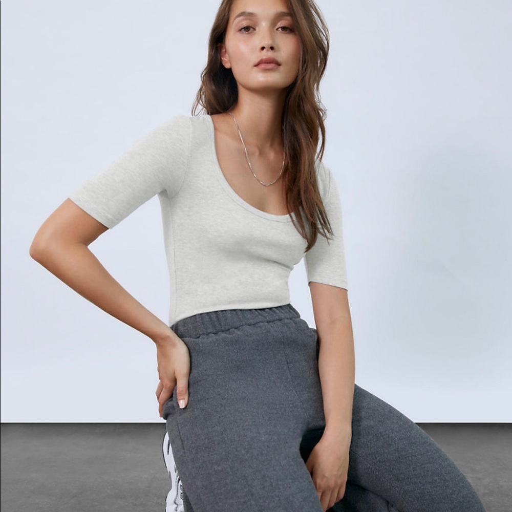 Aritzia grey bodysuit NWT